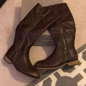 Tall Brown Side Zip Boots